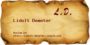 Lidolt Demeter névjegykártya